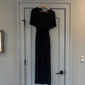 Madewell Black Jumpsuit in Dot Jacquard